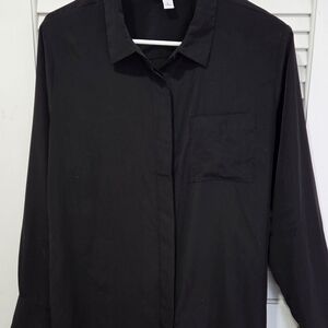 Nine West Black Button Down Shirt